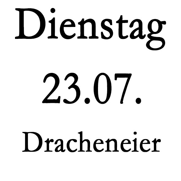 Dienstag 23.07. Dracheneier-Schulung