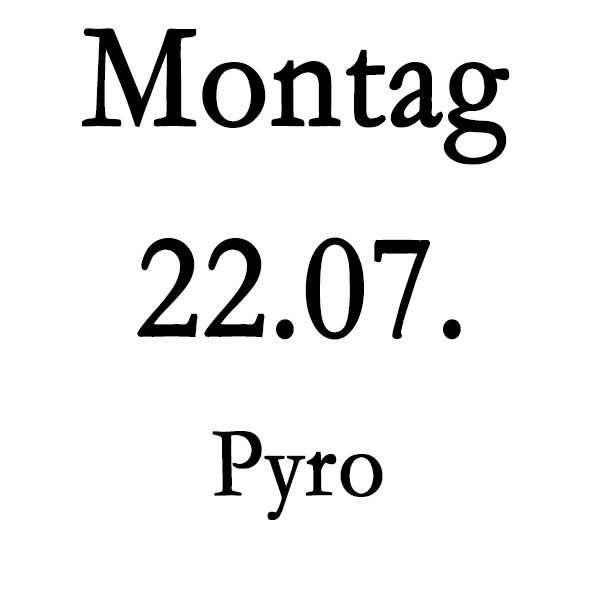 Montag 22.07. Pyro-Schulung